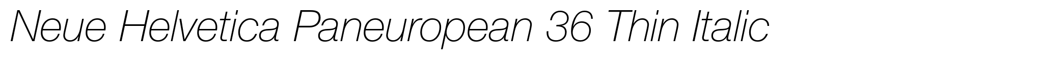 Neue Helvetica Paneuropean 36 Thin Italic image